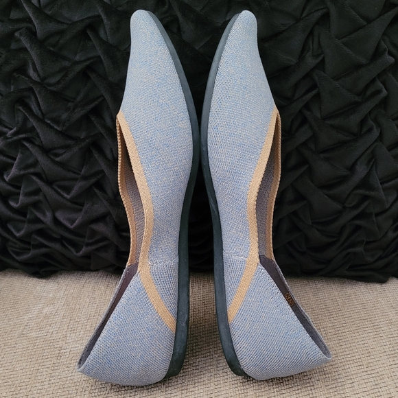 VIVAIA VIENNA 1.0 SANDY BLUE POINTED TOE V CUT FLATS - Picture 4 of 16